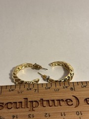 vintage Twisted Loop EARRINGS Gold Tone stud back