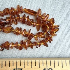 Vintage Baltic Amber Knotted Honey Cognac Beaded Necklace 75”Long Art Deco Style