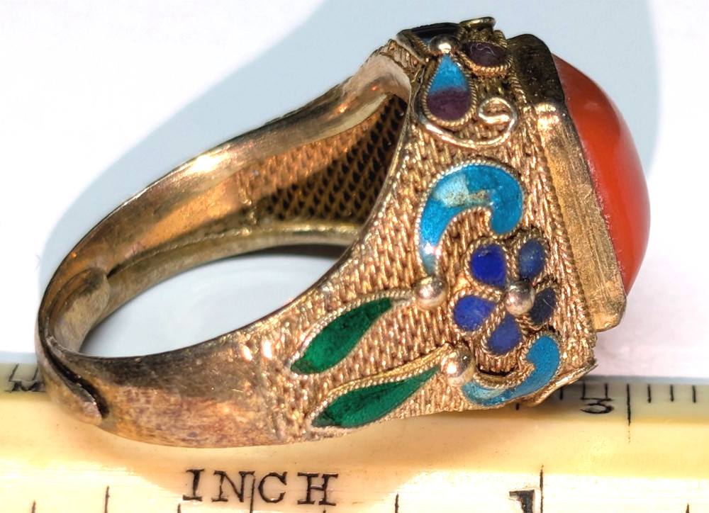 Vintage Silver Multi Stone Ring