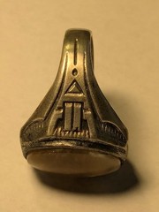 Vintage Clark & Coombs Sterling Silver Art Deco Men’s Signet Agate Ring