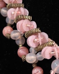 VTG W GERMANY Miriam Haskell Style Pink GLASS Petal ART GLASS Choker NECKLACE