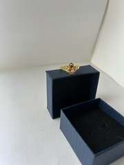 Vintage Orange Cubic Zirconia Ring Gold Plated Womens Size 8.5