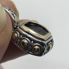Vintage Renaissance Revival 2-Tone Black Onyx Cubic Zirconia Pendant