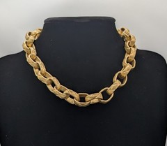Vintage Erwin Pearl Chunky Gold Tone Statement Necklace – 116 Grams