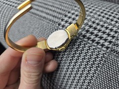 Vintage JAI 17 Jewels Peek A Boo Watch Elegant Floral Black Gold Swiss Made