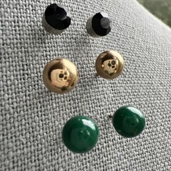 3 Pair Vintage Stud Earrings