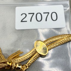 Vintage Monet Necklace Gold Tone Bolo Slide Tassel 20”