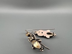 Vintage Earrings Sterling Silver 925 Citrine Anglesite Gemstone French Wire Hook