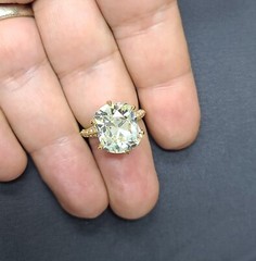 Vintage 18k Yellow Gold Engagement Ring 10.08ct Natural Euro Cut Yellow Diamond