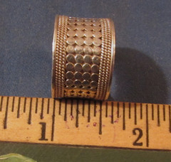 VINTAGE SIGNED ANNA BECK WIDE STERLING SILVER RING SIZE 9