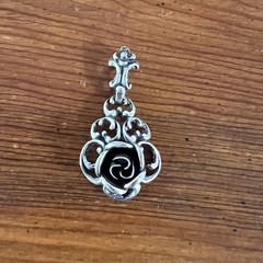 Vintage Teka Theodor Klotz Sterling Silver Rose Pendant Signed