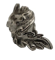 Lisner Wavy Leaves Climber Clip On Earrings Textured Silver Tone Vintage