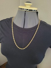 ​Vintage 1970s 1980s Gold Tone Continuous Loop French Rope Chain Necklace 26 In