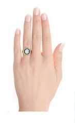 Art Deco Round Lab Created Diamond Sapphire Halo 14k Yellow Gold FN Wedding Ring