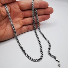 Vintage 925 Sterling Silver Chain Necklace Bracelet Signed 28.28g 23.4in 0.24in