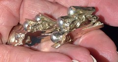 Vintage Signed ART Costume Faux Pearls TearDrop Clip On Earring 1 inch
