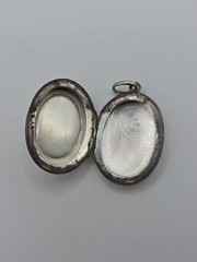 Vintage Sterling Silver 925 Monogram R Double Oval Locket Pendant 7.5g