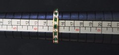 Vintage Gold Tone Channel Set Eternity Ring Green Clear Rhinestone Band Size 7