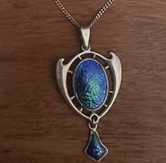Charles Honer Antique Art Nouveau / Arts & Crafts Period 925 Enamel Pendant