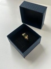 Vintage Green Cubic Zirconia Ring Gold Plated Womens Size 9