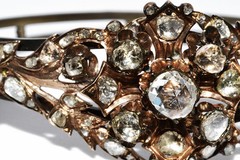 $18,000 4.00CT ANTIQUE NATURAL ROSE CUT DIAMOND BANGLE ORIGINAL ANTIQUE PATINA