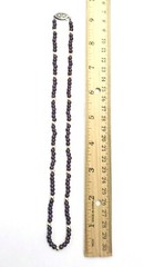 Vintage Purple Amethyst 18kt Gold Beaded Strand Necklace Sterling Silver Clasp