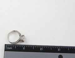 Vintage Solid 14K White Gold Ring CZ Cluster Engagement Cocktail Fine Jewelry