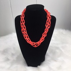 NEW Bell Charm Plastic Link Chain Necklace Costume Deadstock Vintage Retro 1980s