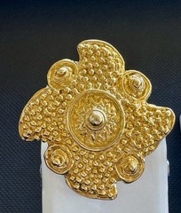 Vintage Baroque Gold Tone Earrings Sunburst Medallion Earrings Runway Statement