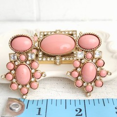 Vtg Elizabeth Taylor Avon Coral Brooch Clip Earrings Set Demi Parure Victorian