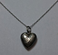 Vintage 18in Sterling Heart Necklace 925 Silver Tested