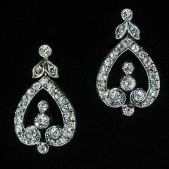 Art Deco Style Round Lab Created Diamond 925 Silver Women’s Wedding Earrings