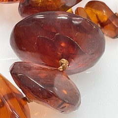 Vintage Baltic Amber Graduated Nugget Necklace Cognac 70g Endless Strand 28 in