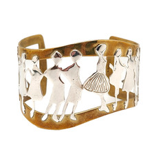 Robert Lee Morris Andy Warhol Tribute Sterling Silver & Brass Cuff Bracelet, 8″