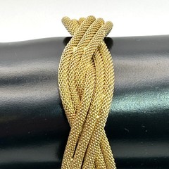 Vintage Francois Gold Tone Twisted Multi Strand Mesh Bracelet Signed Mid Century