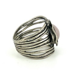 Didae Vintage White Jade, Sterling Silver Ring Sz. 8.25