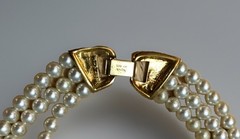 Vintage Napier Triple Strand Faux Pearl Necklace