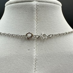 Vintage Rhinestone Silver-Tone Fashion Rare Filigree Square Pendant Necklace