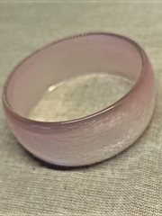 Vintage Mid-Century Moonlight Glow Pink Lucite Acrylic Resin Bangle Bracelet