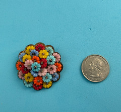 Miram Haskell Pastel Flower Brooch Thread Strung C Clasp Unsigned