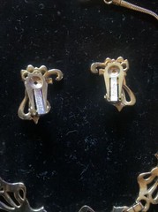 Vintage Barclay Parure Set Gold & Clear Rhinestone Necklace Earrings Bracelet A