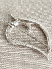 Vintage Tiffany & Co. Sterling Silver Open Leaf Brooch Pin Safety Clasp ©1989
