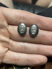 Vintage Liz Claiborne Silver Earrings Crest Shield Logo