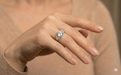 Vintage 14k White Gold Engagement Ring 2.82CT. Natural Round Diamond Circa 1950s