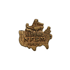 1969 National Fraternity Of Student Musicians Brooch Lapel Pin – .5″ – .75″