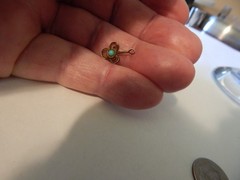 VTG 1940S 50S STERLING ?? LAVALIER TURQUOISE BEAD