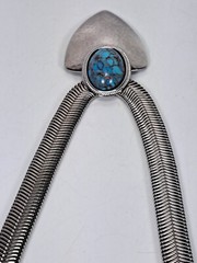 Modern 1980s Faux Turquoise Statement Necklace