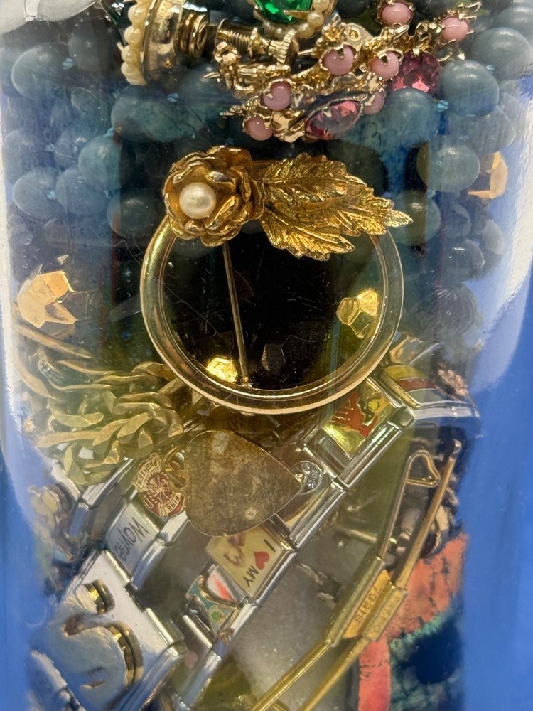 Mystery Estate Costume Jewelry Jar Mixed Lot All Wearable
