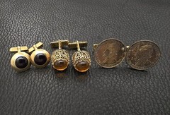 Estate Antique Old Vintage Men’s Cufflink Sets, One Swank