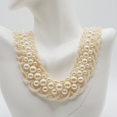 Faux Pearl Collar RBG Style Professional Old Style Elegance Necklace 18 Inch